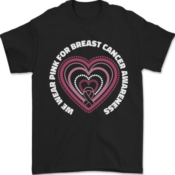 Breast Cancer Awareness I Wear Pink Mens T-Shirt 100% Cotton