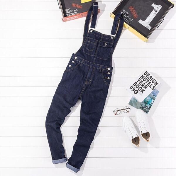 Mens Denim Overalls Slim Fit Jumpsuits Bib Pants Skinny Jeans Classic Fashion Sz