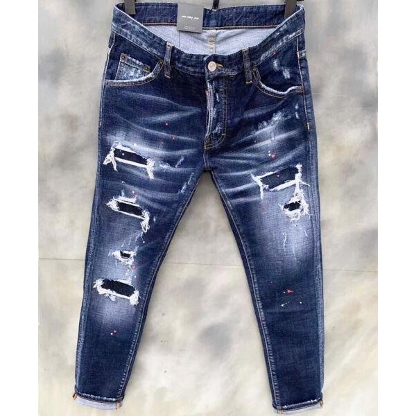 men denim fashion  Jeans fashion denim graffiti leisure loose jeans