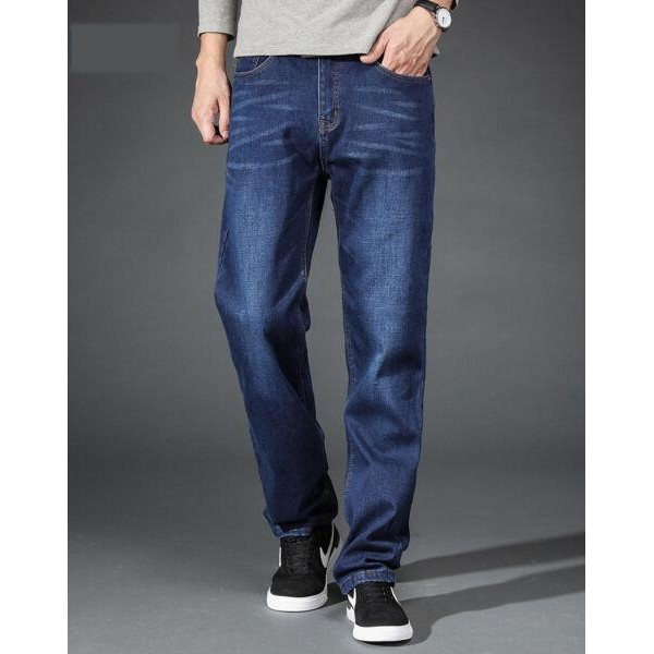 Men's winter thick Thermal jeans fleece lined Denim Pants cotton Warm Trousers