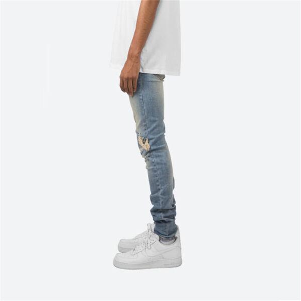 Men's Slimming Ripped Jeans Casual Biker Stretch Denim Pants Skinny Trousers