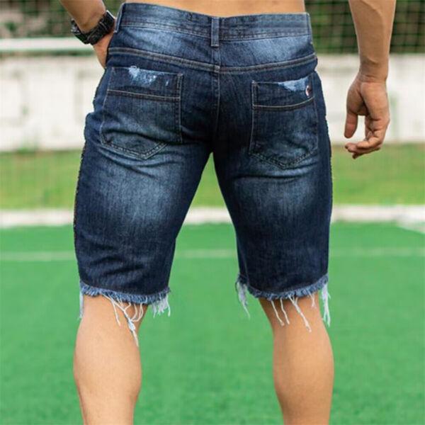 Men's Denim Shorts Distressed Ripped Half Pants Jeans Casual Shorts Trousers