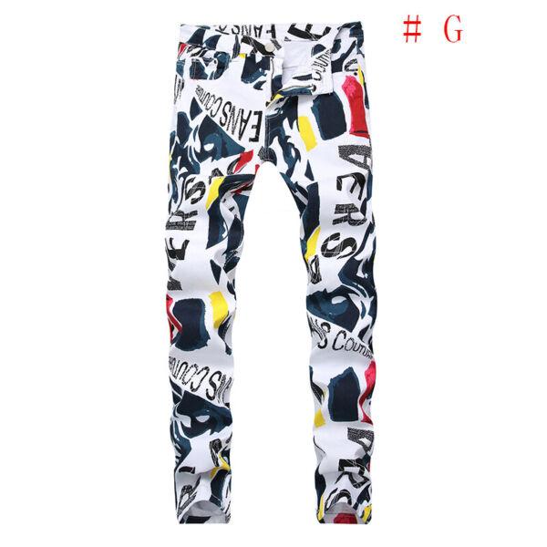 Men Jeans Skinny Stretch Regular Fit Casual Straight Denim Trousers Ripped Pants