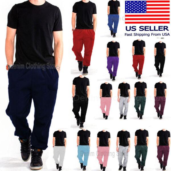 MEN WOMEN UNISEX SWEATPANTS FLEECE  WORKOUT GYM SPORT PANTS SIZE S-5XL 