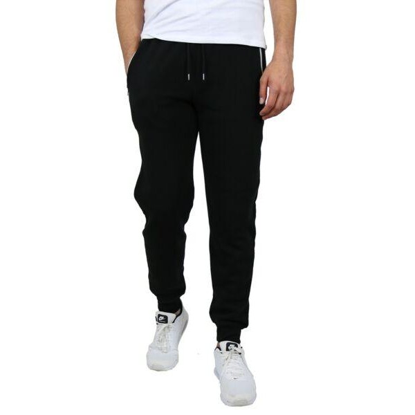 Mens Fleece Jogger Sweatpants With Zipper Pockets Slim Fit Warm Lounge Gym NWT