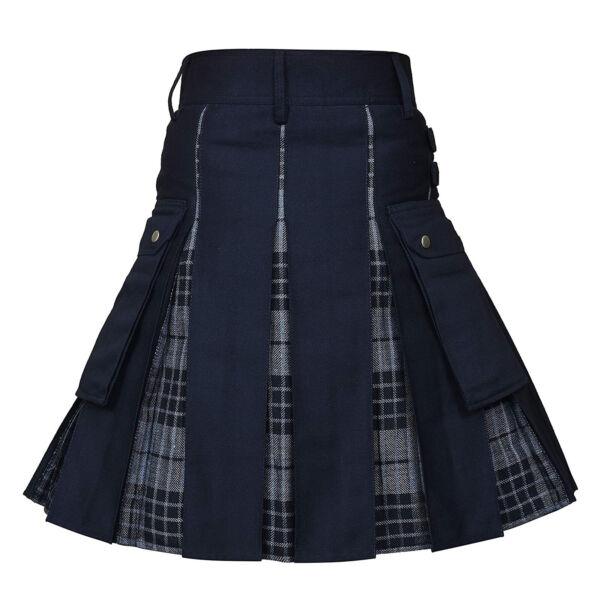 Men Hybrid Tartan Utility Kilt Scottish Irish Tartan Vintage Gothic Pants Skirts