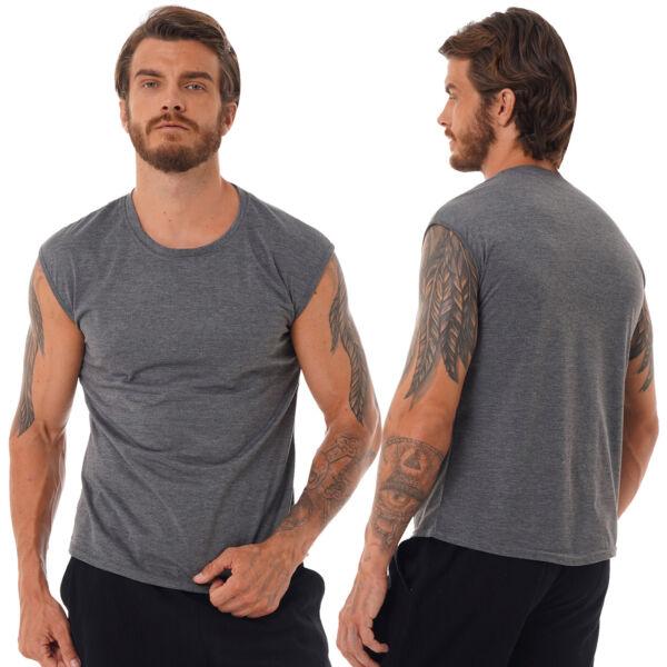 Mens Casual Sleeveless V Neck T-shirt Vest Solid Color Workout Muscle Tank Top 