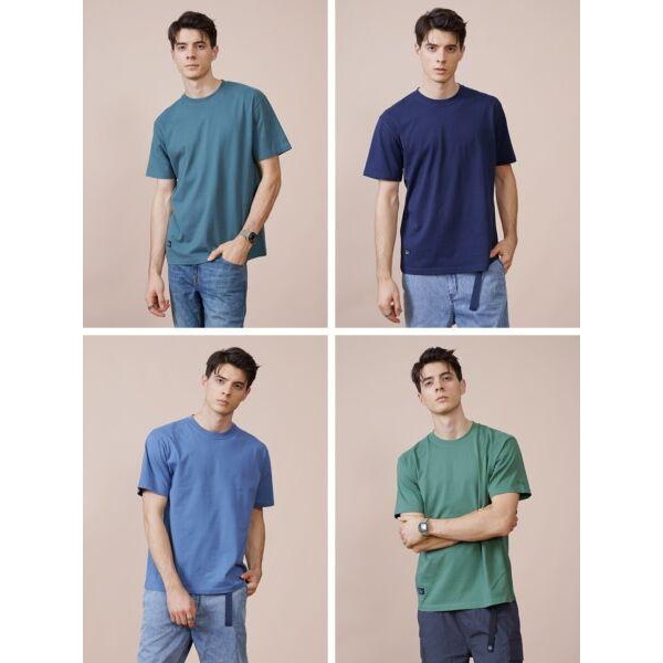 Summer New Cotton Fabric T-shirt Men High Quality Solid Color Drop Sleeve Loose