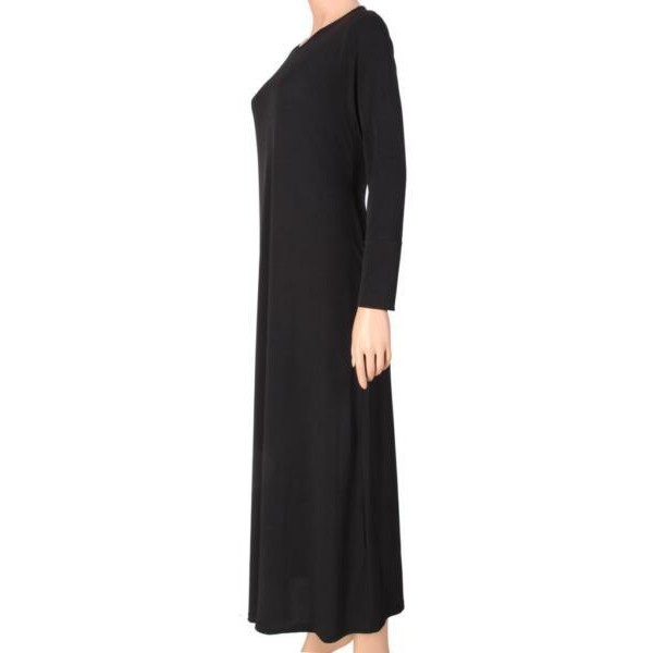 Womens Plain Abaya Black with Pockets New Burkha Jilbab Long Jersey Maxi Dress